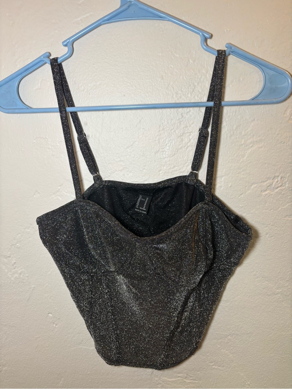 Sparkle Black Glitter Cami Top